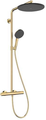 Hansgrohe Raindance Alive S Duschset Wandmontage mit Thermostat mit Kopfbrause gold 24594990