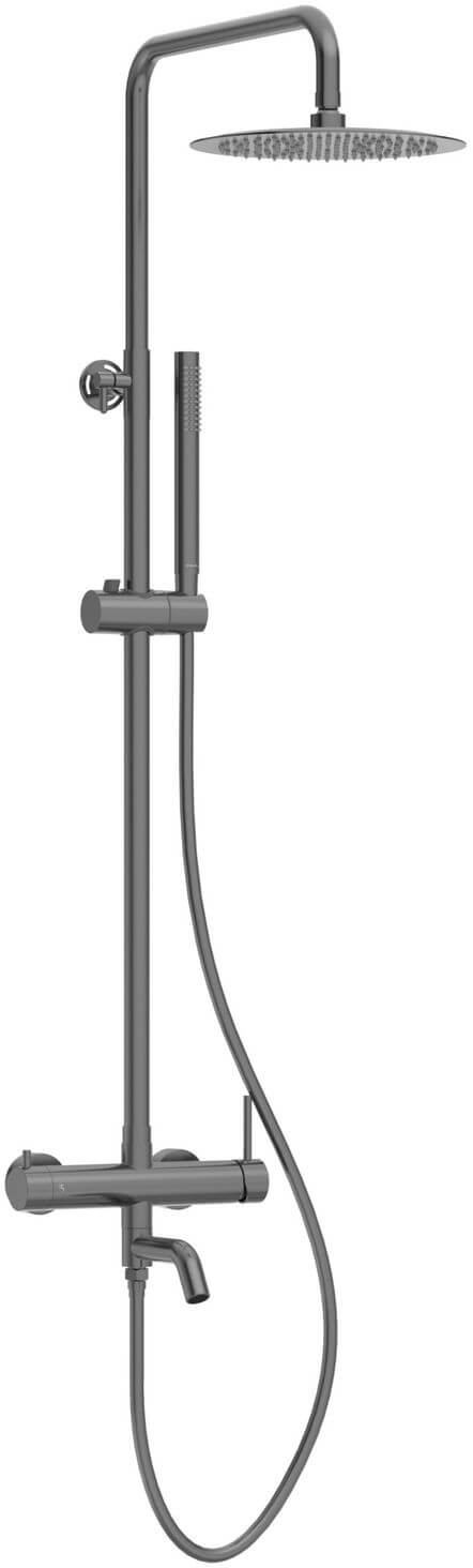 Balneo Cascade Duschset Wandmontage mit Kopfbrause graphit H0301070505