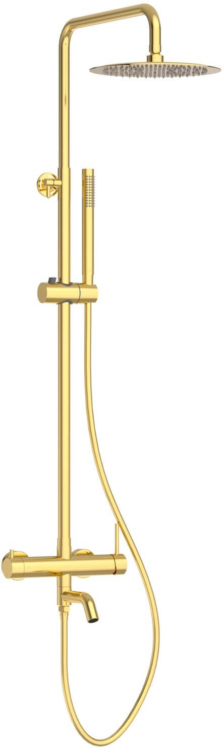 Balneo Cascade Duschset Wandmontage mit Kopfbrause gold H0301030505