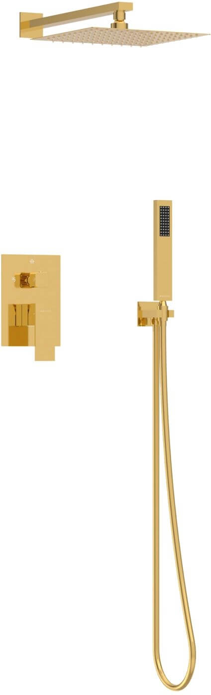 Balneo Cascade Duschset Unterputz mit Kopfbrause gold H0301030607