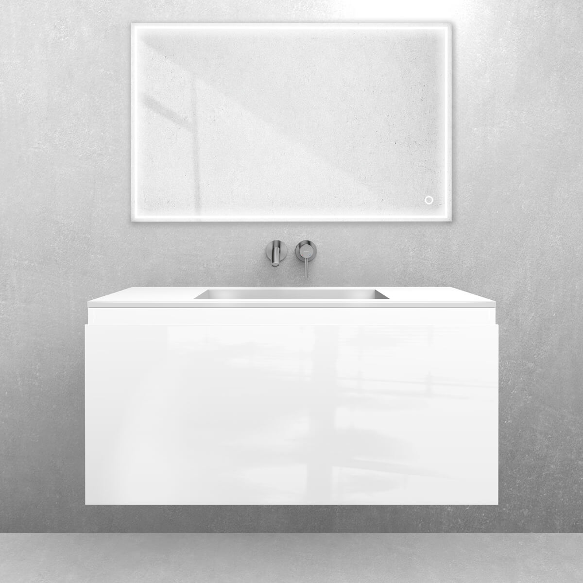 Set Waschbecken Oltens Stila 40203000, Badschrank Oltens Vernal 60015000
