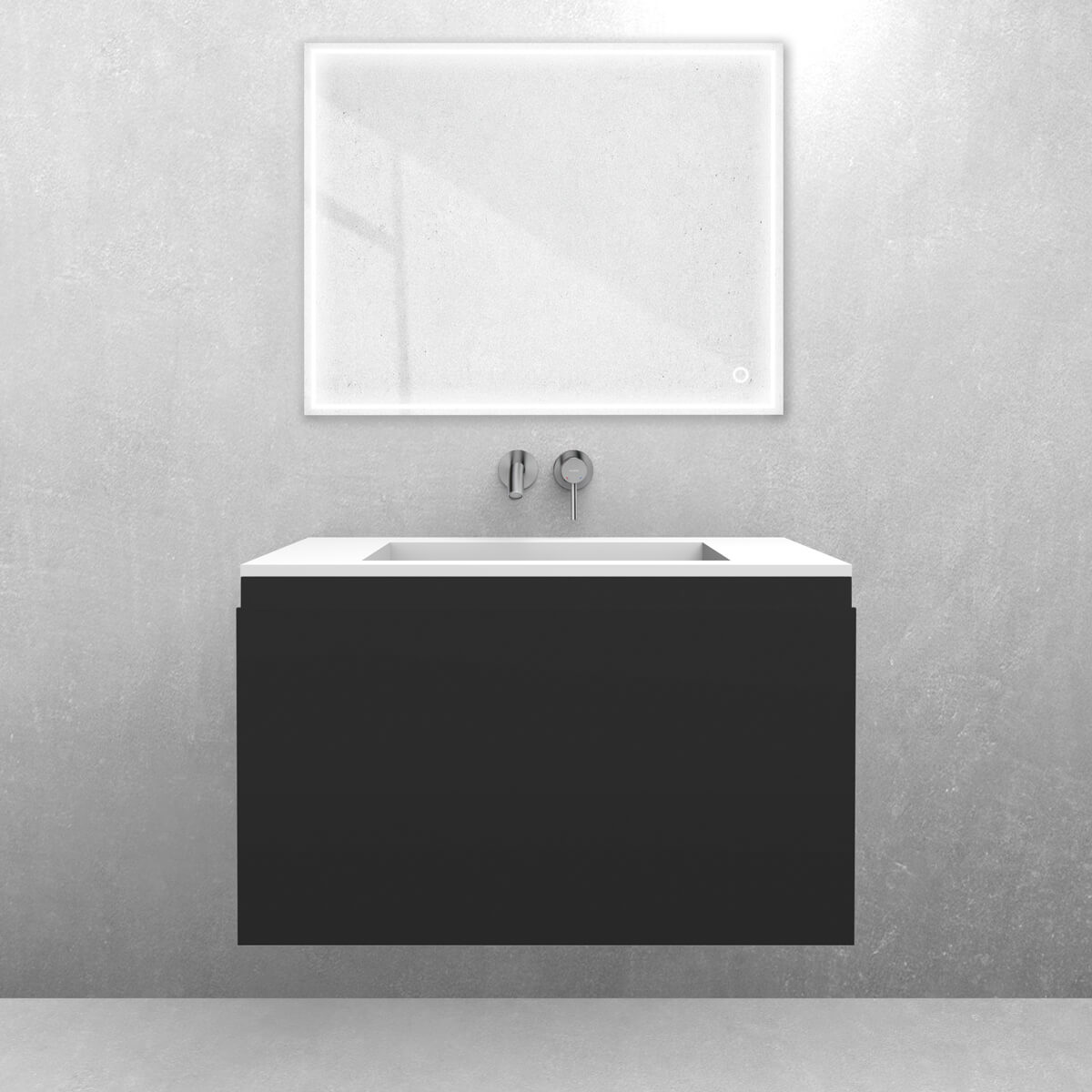 Set Waschbecken Oltens Stila 40201900, Badschrank Oltens Vernal 60014300