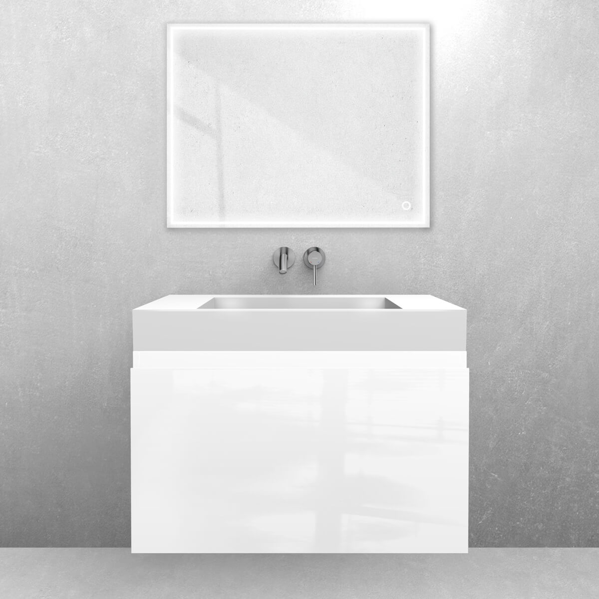 Set Waschbecken Oltens Stila 40001000, Badschrank Oltens Vernal 60014000