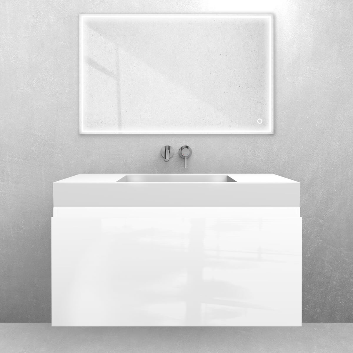 Set Waschbecken Oltens Stila 40003000, Badschrank Oltens Vernal 60015000