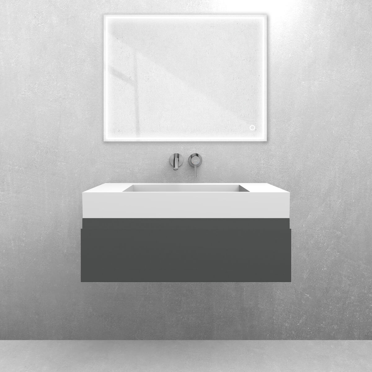 Set Waschbecken Oltens Stila 40001900, Badschrank Oltens Vernal 60010400