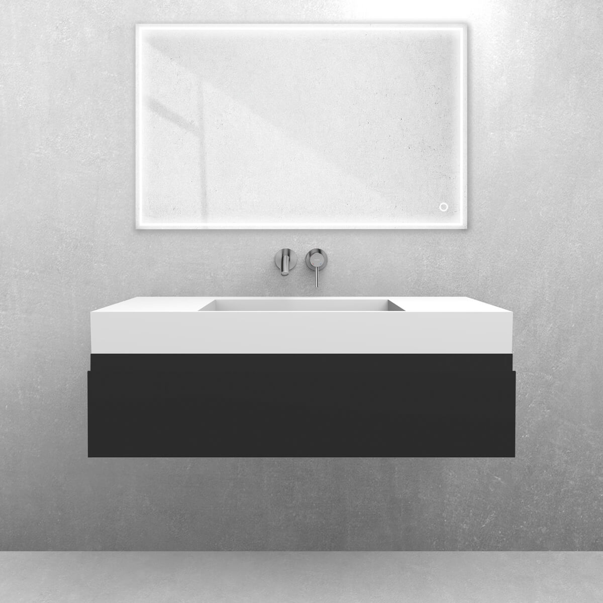 Set Waschbecken Oltens Stila 40003900, Badschrank Oltens Vernal 60011300