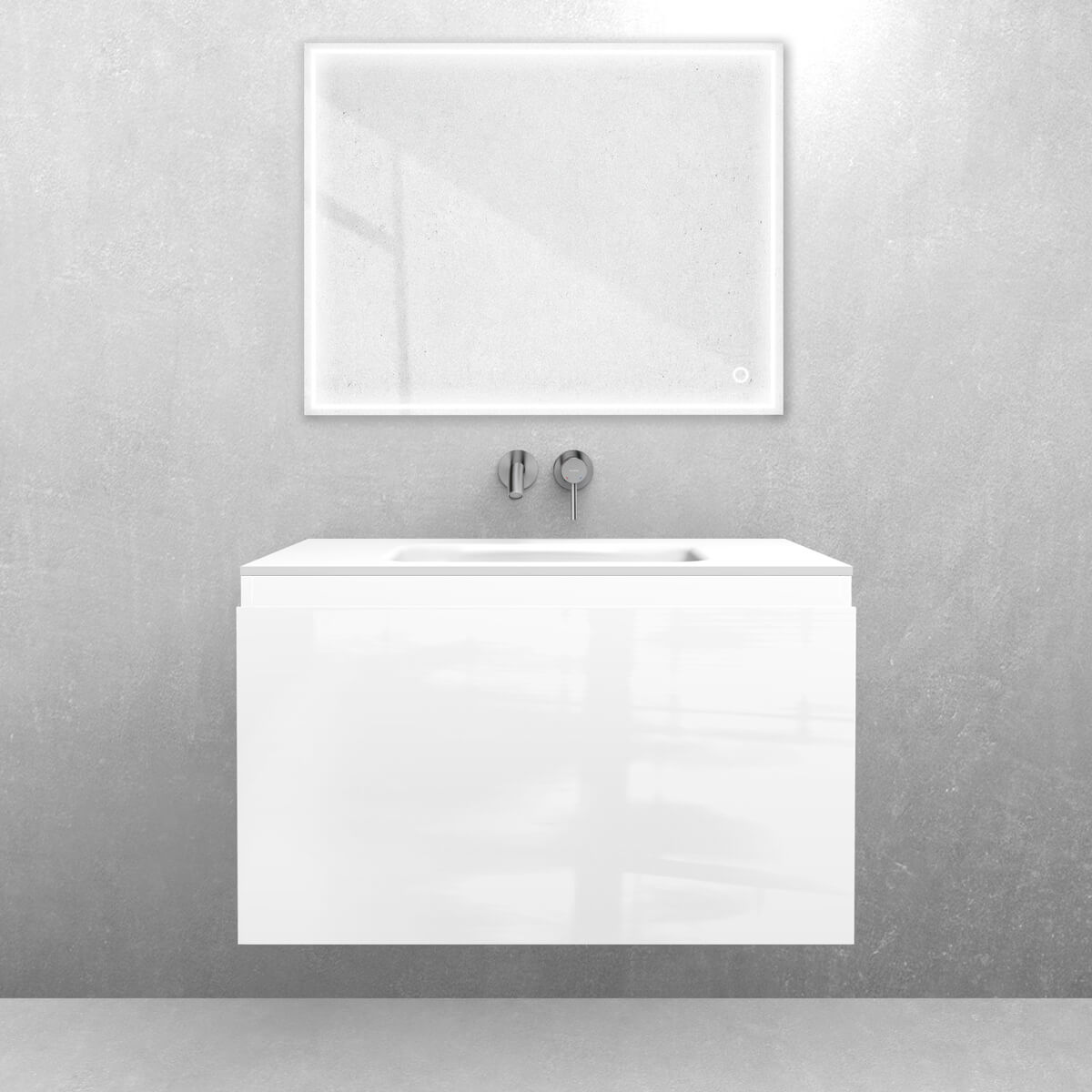 Set Waschbecken Oltens Kalla 40210900, Badschrank Oltens Vernal 60014000