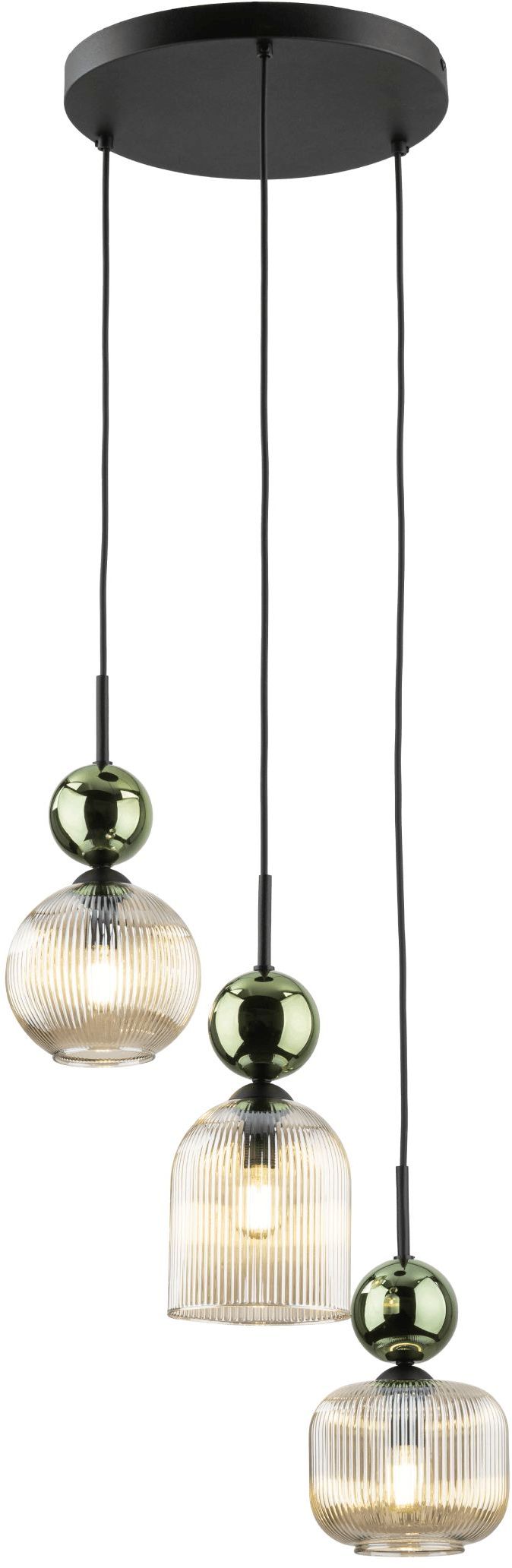 TK Lighting Sophia Green Cognac Pendelleuchte 3x10 W grün-braun 11148