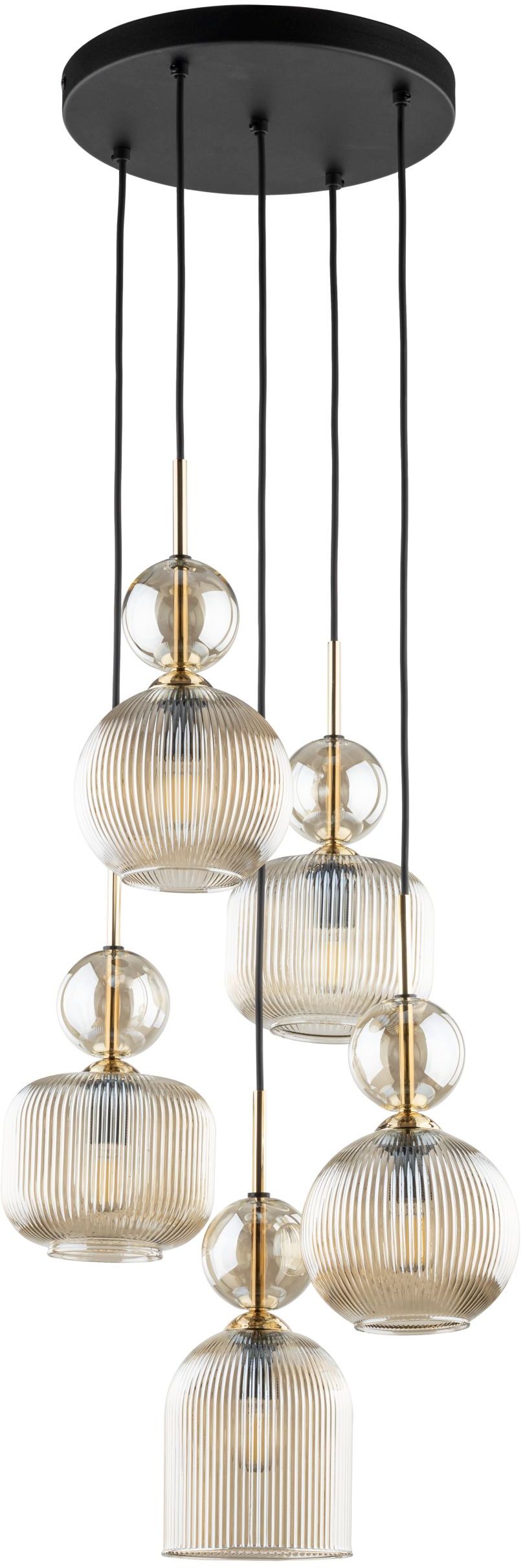 TK Lighting Sophia Cognac Pendelleuchte 5x10 W braun-bernstein 11043