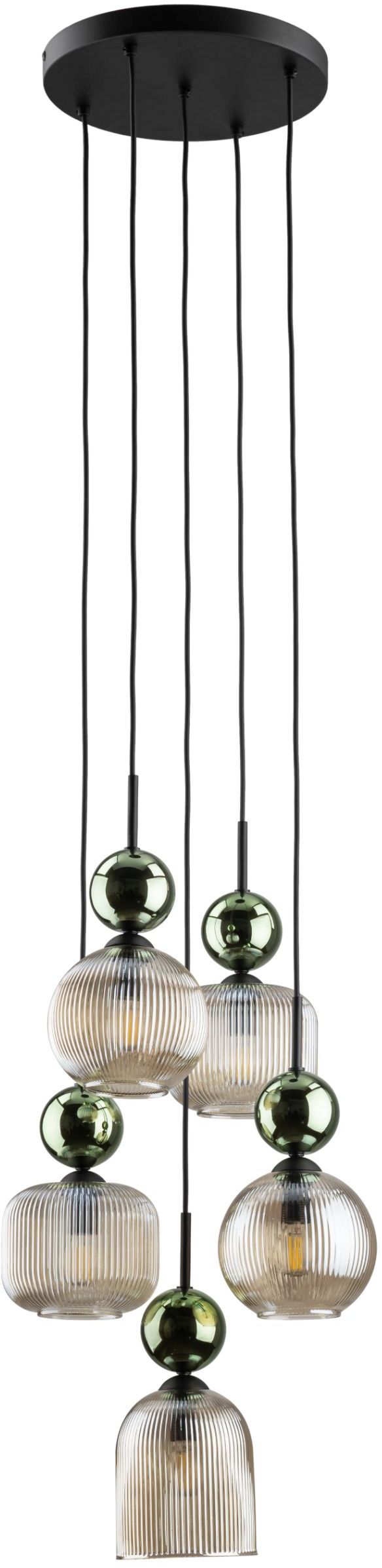 TK Lighting Sophia Green Cognac Pendelleuchte 5x10 W grün-braun 11149