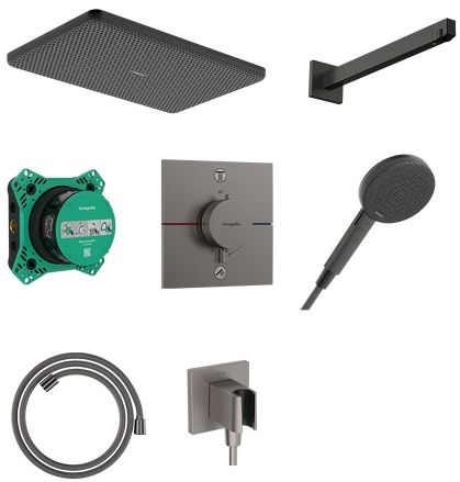 Hansgrohe Raindance Alive Q Duschset Unterputz mit Thermostat mit Kopfbrause schwarz 24620340