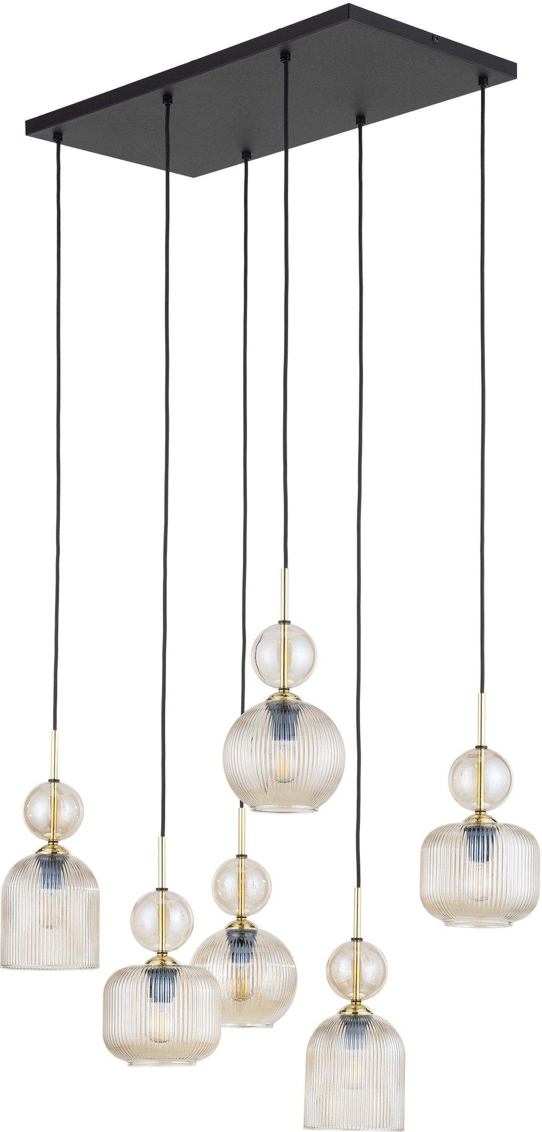 TK Lighting Sophia Cognac Pendelleuchte 6x10 W braun-bernstein 11044
