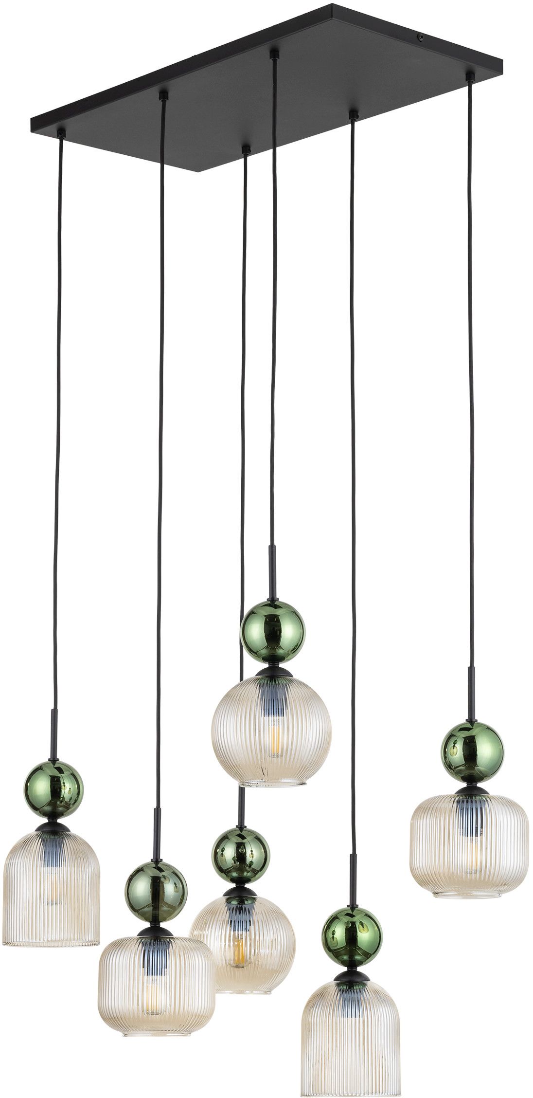 TK Lighting Sophia Green Cognac Pendelleuchte 6x10 W grün-braun 11150