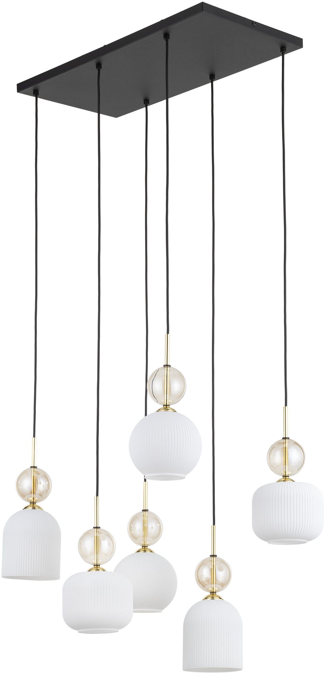 TK Lighting Sophia Cognac White Pendelleuchte 6x10 W weiß-gold 11594