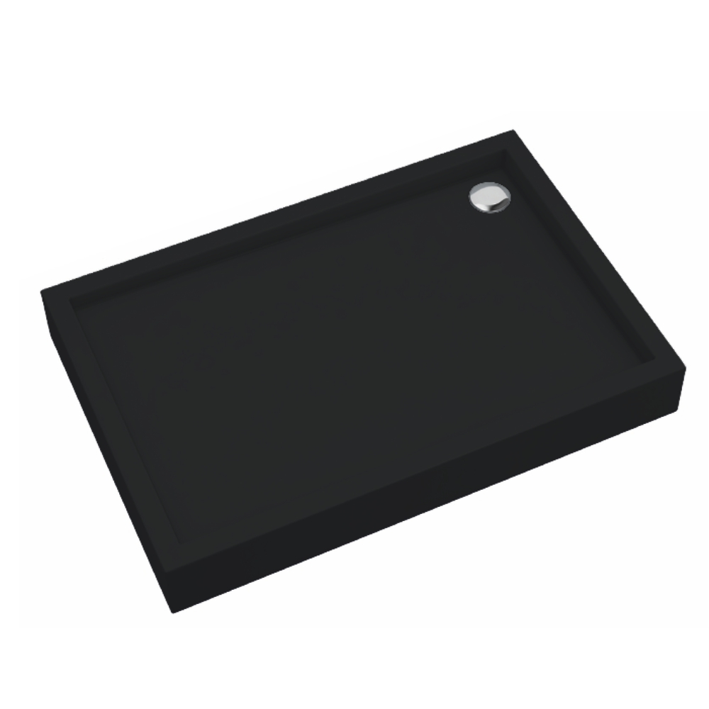 Schedpol Medium Black Mat Rechteckige Duschwanne 120x80 cm schwarz 3.4738/C/MG