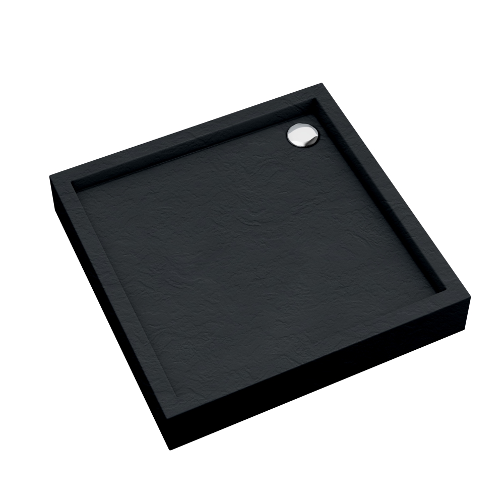 Schedpol Medium Black Stone Quadratische Duschwanne 80x80 cm schwarz 3.4730/C/ST