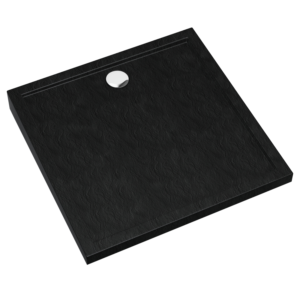 Schedline Sharper Black Stone Quadratische Duschwanne 80x80 cm schwarz 3S.S2K-8080/C/ST