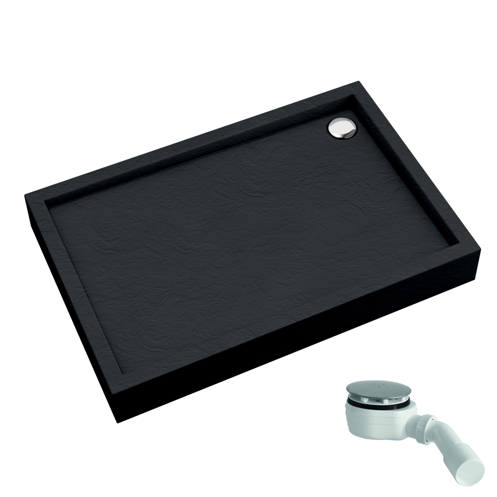 Schedline Favory Plus Black Stone Rechteckige Duschwanne 120x80 cm schwarz 3ST.F1P-80120/C/ST