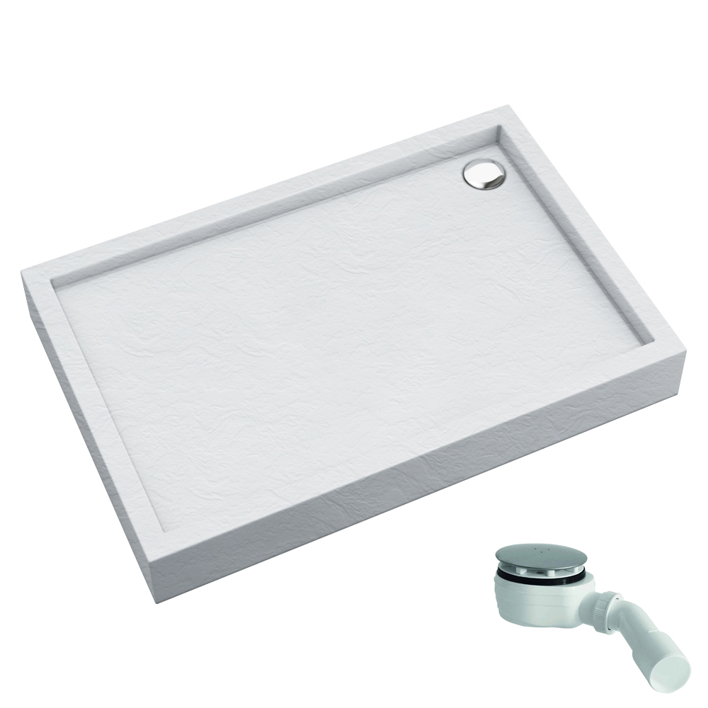 Schedline Favory Plus White Stone Rechteckige Duschwanne 120x90 cm weiß 3ST.F1P-90120/B/ST