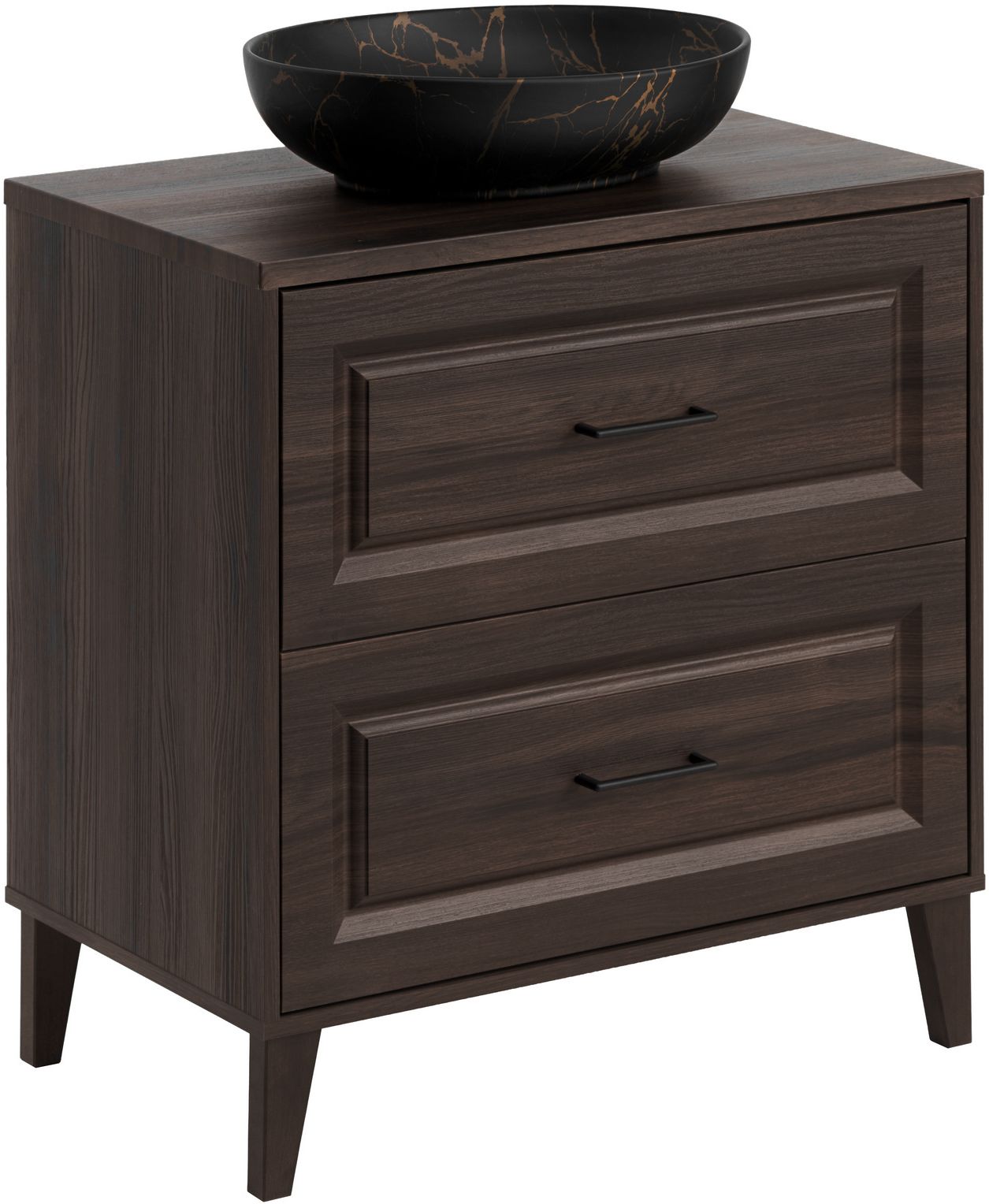 Set Badschrank Comad Dorothy Ristretto DOROTHY RISTRETTO 82-80-46-2S, Waschbecken Comad Mona UN-MONA-MB12, RISTRETTO 89-80-46 M