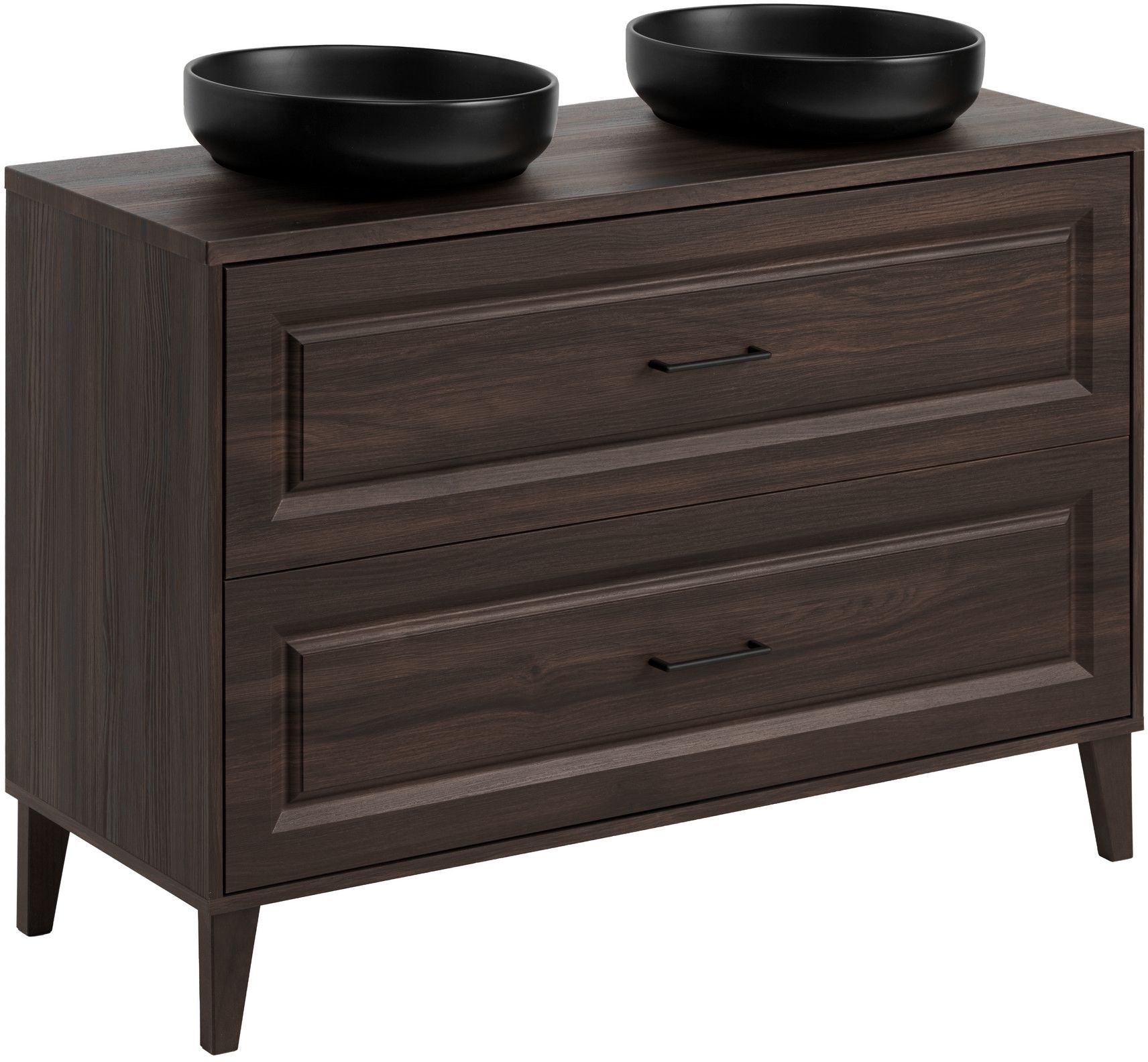 Set Badschrank Comad Dorothy Ristretto DOROTHY RISTRETTO 82-120-46-2S, Waschbecken Comad River 1 RIVER 1 BLACK MATT UN 40 ( E-6595 ), RISTRETTO 89-120-46 M