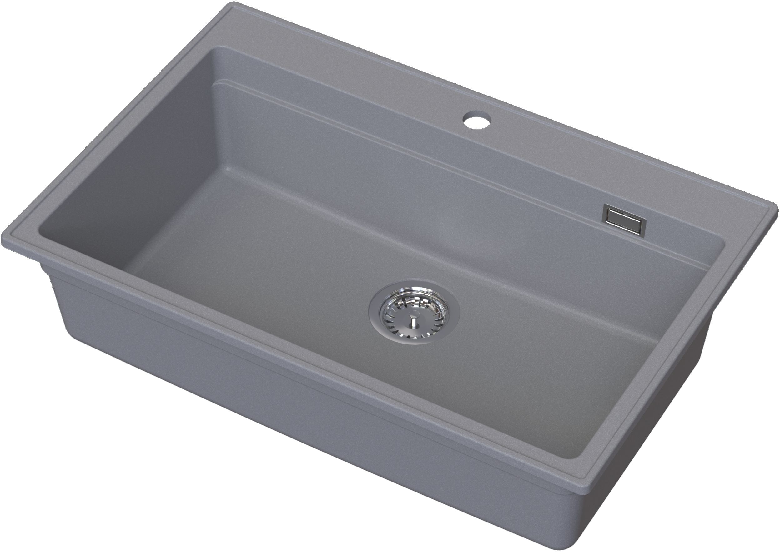 Ruvetti Absol 80 Granitspüle mit Abtropfeinsatz 76x50 cm grau/graphit/onyx 3001AB_GR80_W