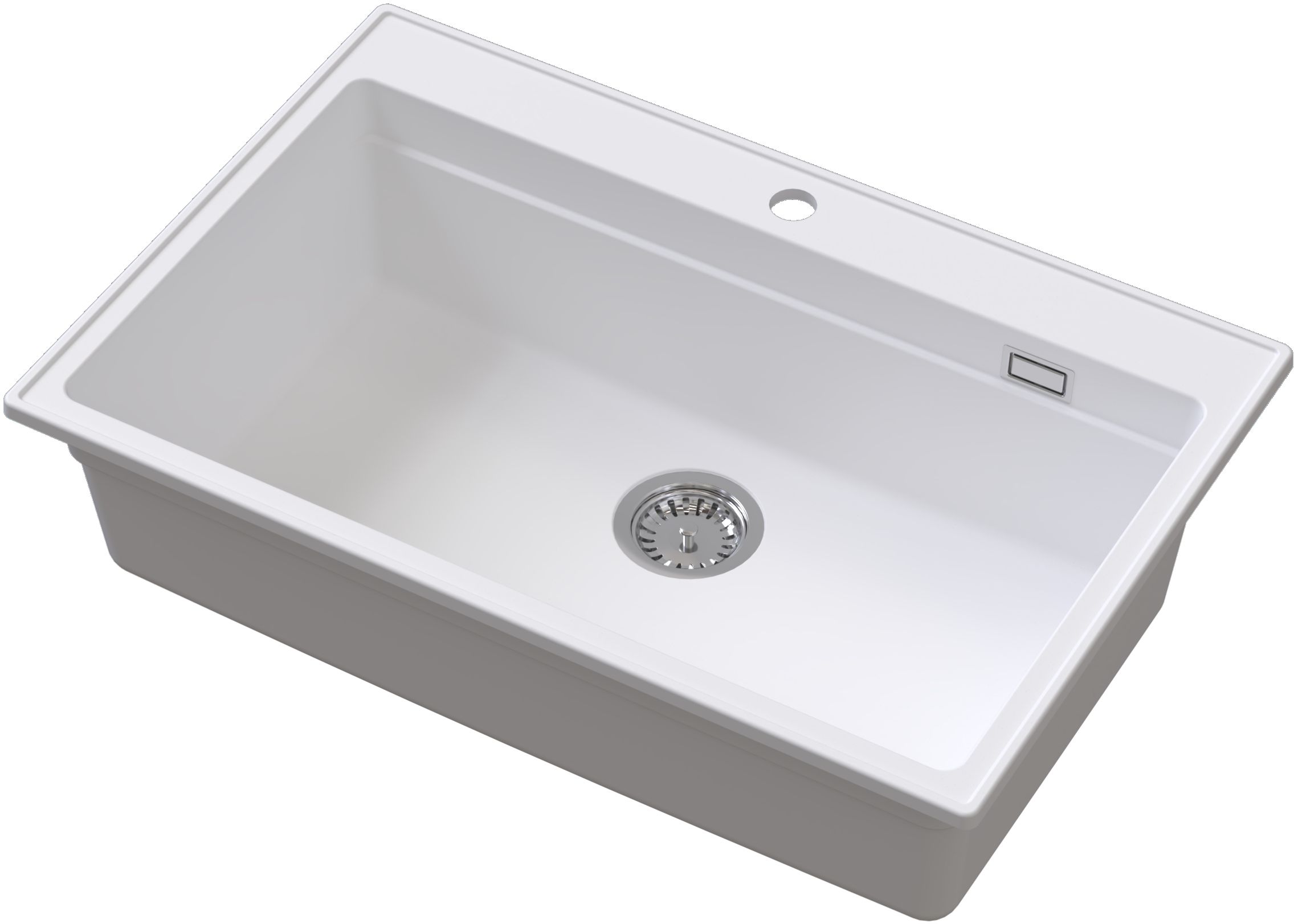 Ruvetti Absol 80 Granitspüle mit Abtropfeinsatz 76x50 cm weiß 3001AB_WH80_W