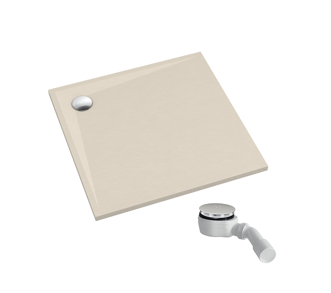 Schedpol Etrusco Cashmere Stone Piatto doccia quadrato con sifone 80x80 cm beige 3.460/PK/ST