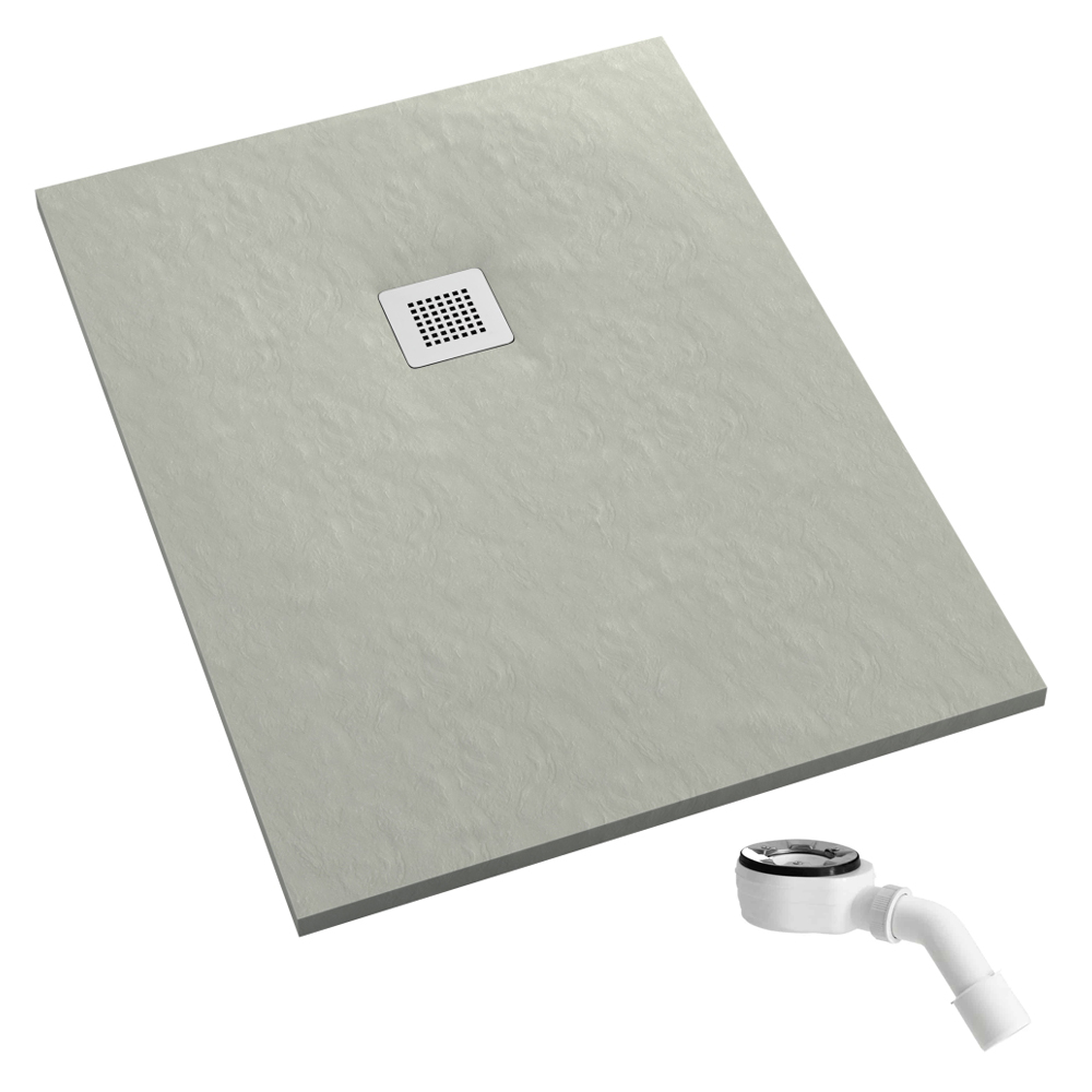Schedpol Kalait Cement Stone Rechteckige Duschwanne 100x80 cm zement 3.3106/CT/ST-M2