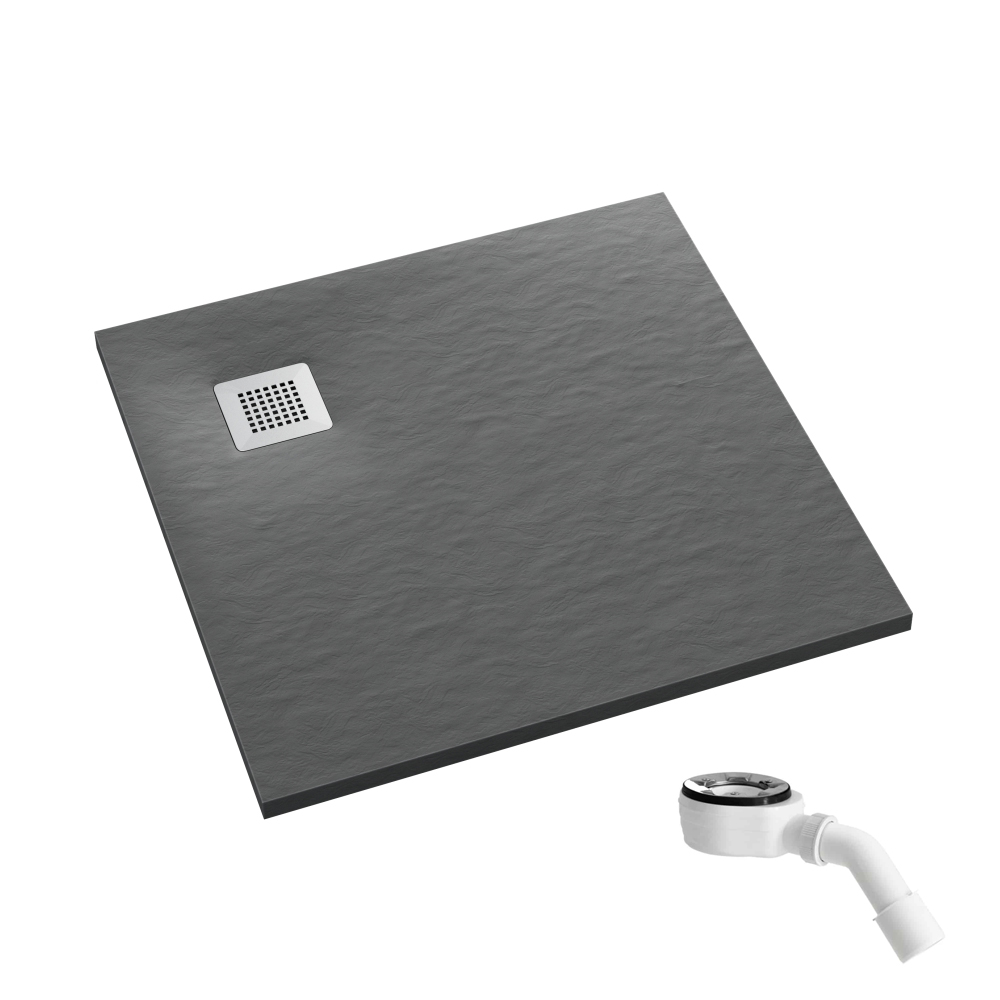 Schedpol Kalait Grey Stone Quadratische Duschwanne 80x80 cm grau 3.3100/S/ST-M2