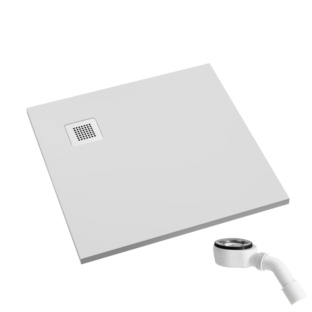 Schedpol Kalait White Stone Quadratische Duschwanne 90x90 cm weiß 3.3101-M2