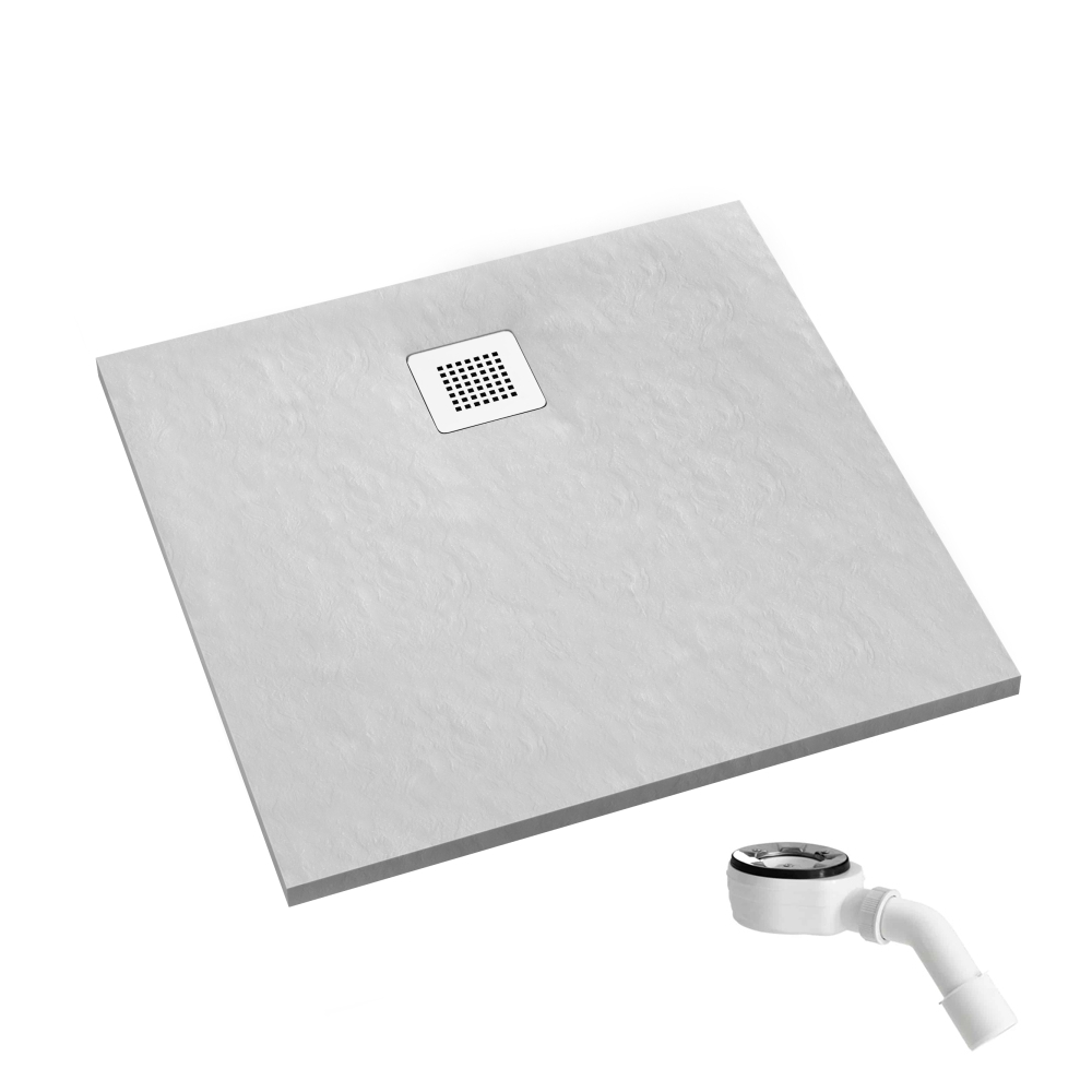 Schedpol Kalait White Stone Rechteckige Duschwanne 80x80 cm weiß 3.3200/B/ST-M2