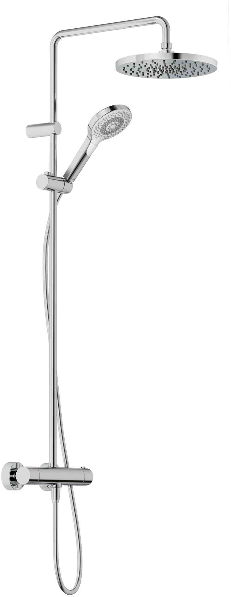 Kludi Dual Shower System Duschset Wandmontage mit Thermostat mit Kopfbrause chrom 6906705-81