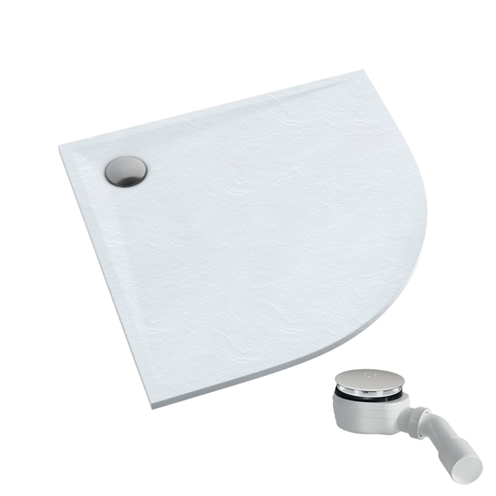 Schedpol Etrusco White Stone Rechteckige Duschwanne 90x90 cm weiß 3.464/B/ST