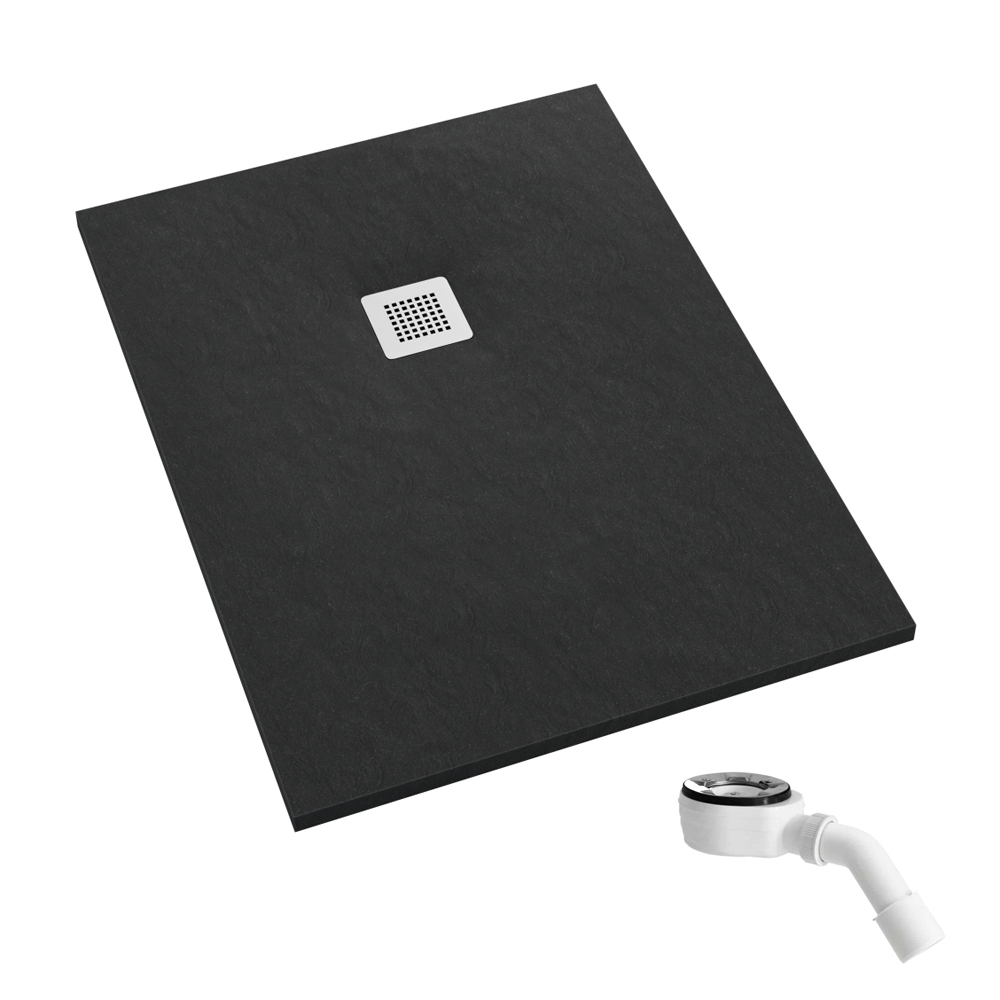 Schedpol Kalait Black Stone Rechteckige Duschwanne 180x80 cm schwarz 3.3114/C/ST-M2