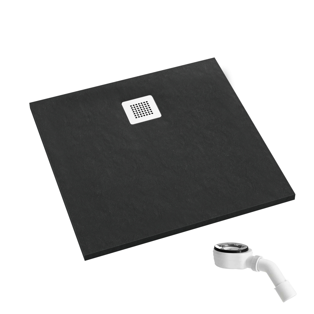 Schedpol Kalait Black Stone Quadratische Duschwanne 80x80 cm schwarz 3.3200/C/ST-M2