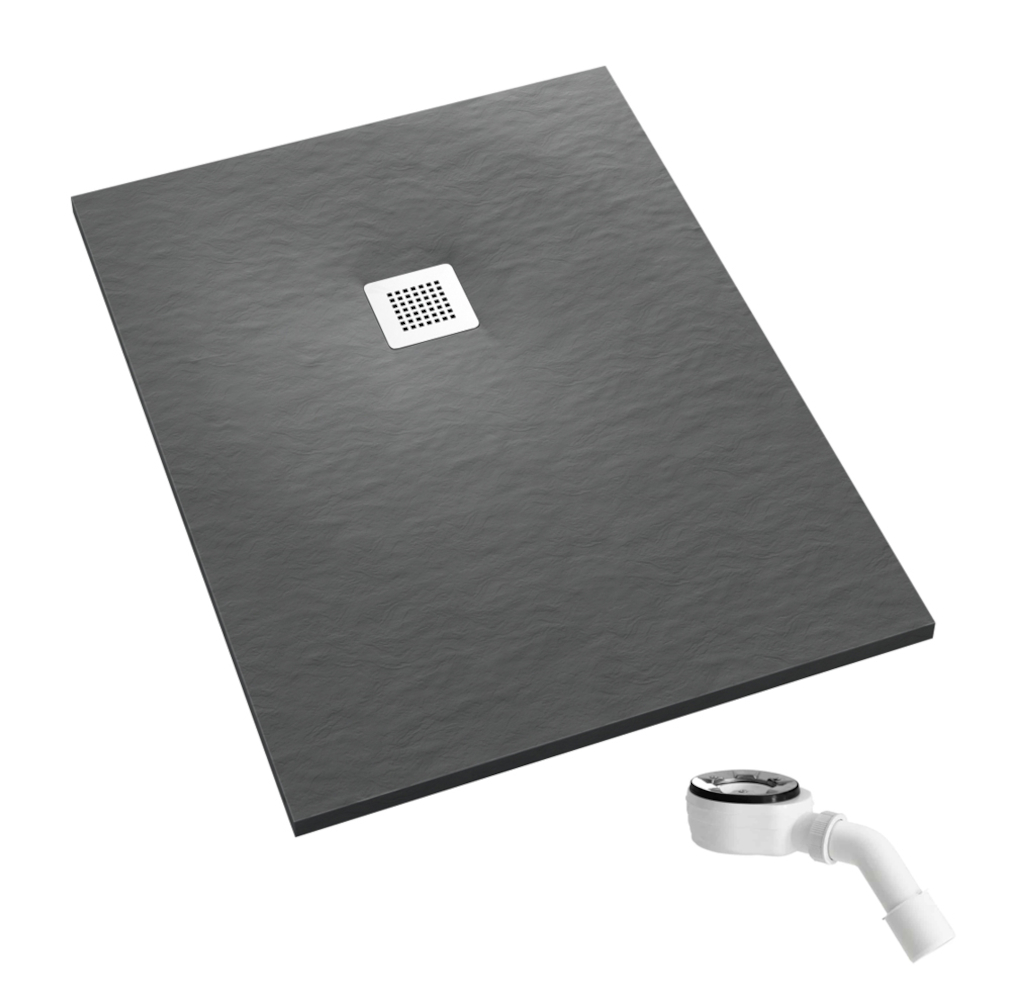 Schedpol Kalait Grey Stone Rechteckige Duschwanne 160x90 cm grau 3.3121/S/ST-M2
