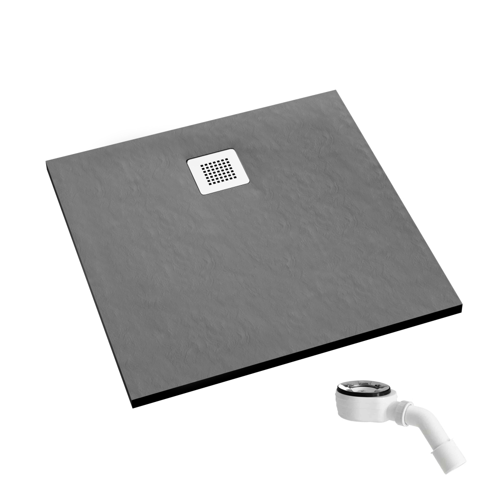 Schedpol Kalait Grey Stone Quadratische Duschwanne 90x90 cm grau 3.3201/S/ST-M2