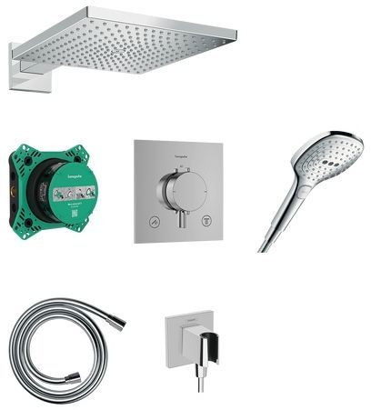 Hansgrohe Raindance E Duschset Unterputz mit Thermostat mit Kopfbrause chrom 24623000
