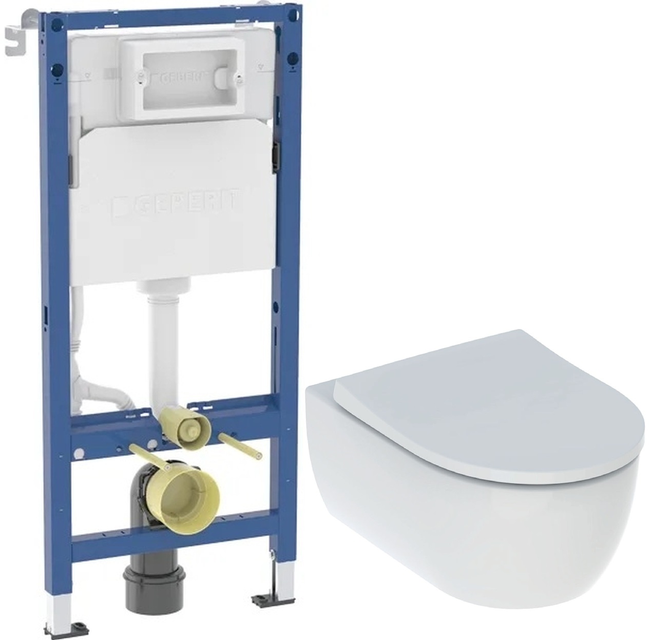 Set WC-Becken Geberit iCon 503.233.00.1, Unterputzrahmen Geberit Duofix 111.170.00.2