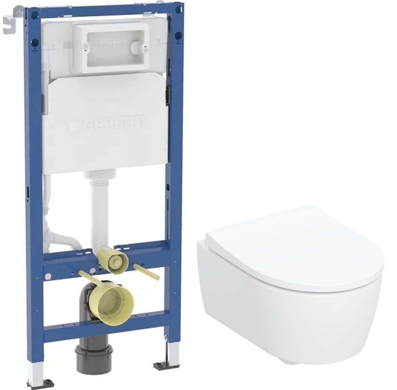 Set WC-Becken Geberit iCon 503.232.00.1, Unterputzrahmen Geberit Duofix 111.170.00.2