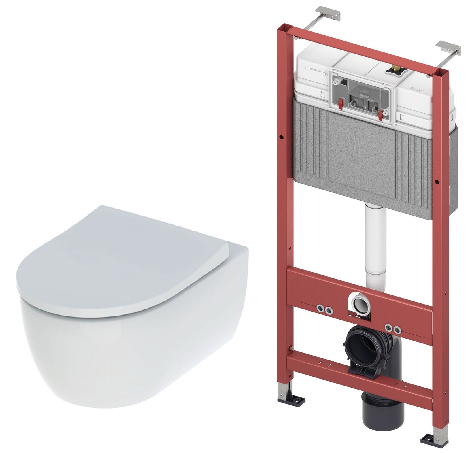 Set WC-Becken Geberit iCon 503.233.00.1, Unterputzrahmen Tece Base 9400407