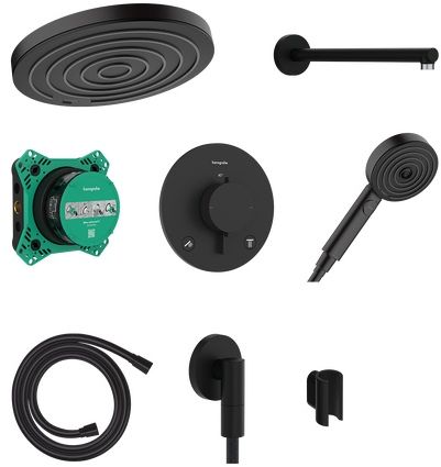 Hansgrohe Pulsify S Duschset Unterputz mit Thermostat mit Kopfbrause schwarz 24624670