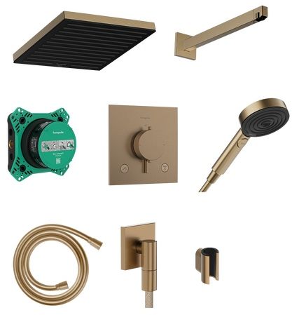 Hansgrohe Pulsify E Duschset Unterputz mit Thermostat mit Kopfbrause || 24625140