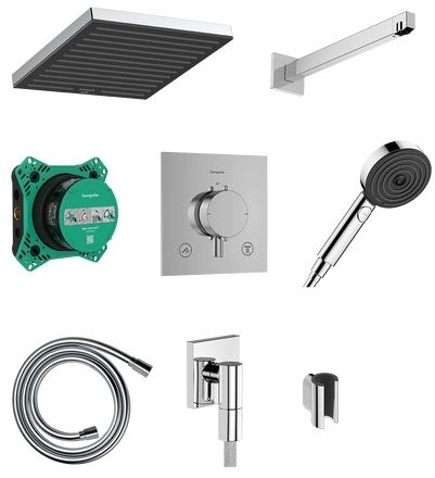 Hansgrohe Pulsify E Duschset Unterputz mit Thermostat mit Kopfbrause schwarz 24625340