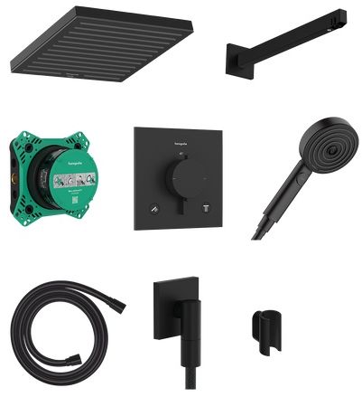 Hansgrohe Pulsify E Duschset Unterputz mit Thermostat mit Kopfbrause schwarz 24625670