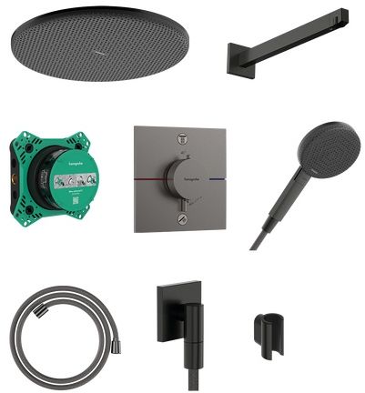 Hansgrohe Raindance Alive S Duschset Unterputz mit Thermostat mit Kopfbrause schwarz 24630340