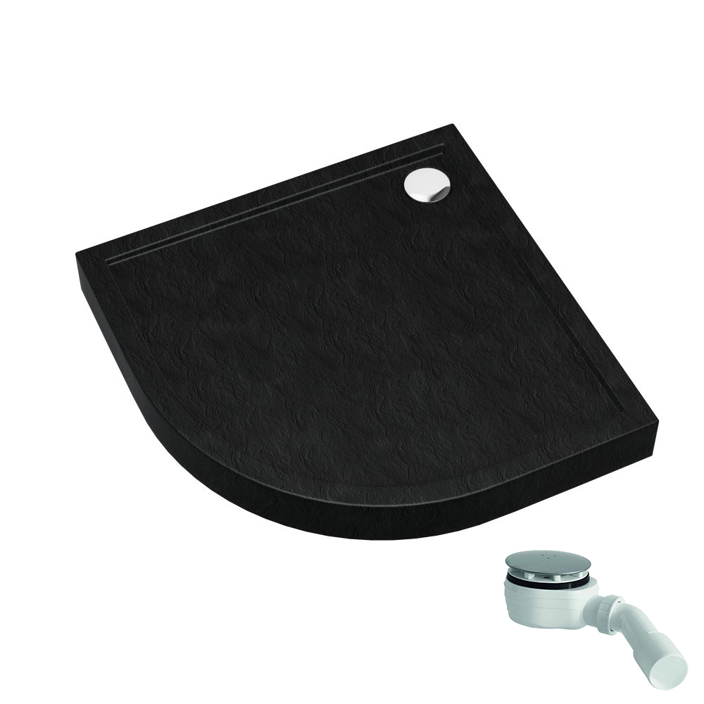 Schedpol Competia New Black Stone Halbrunde Duschwanne 90x90 cm schwarz 3.4634/C/ST