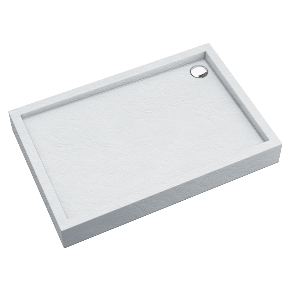 Schedpol Medium White Stone Rechteckige Duschwanne 120x90 cm weiß 3.4747/B/ST