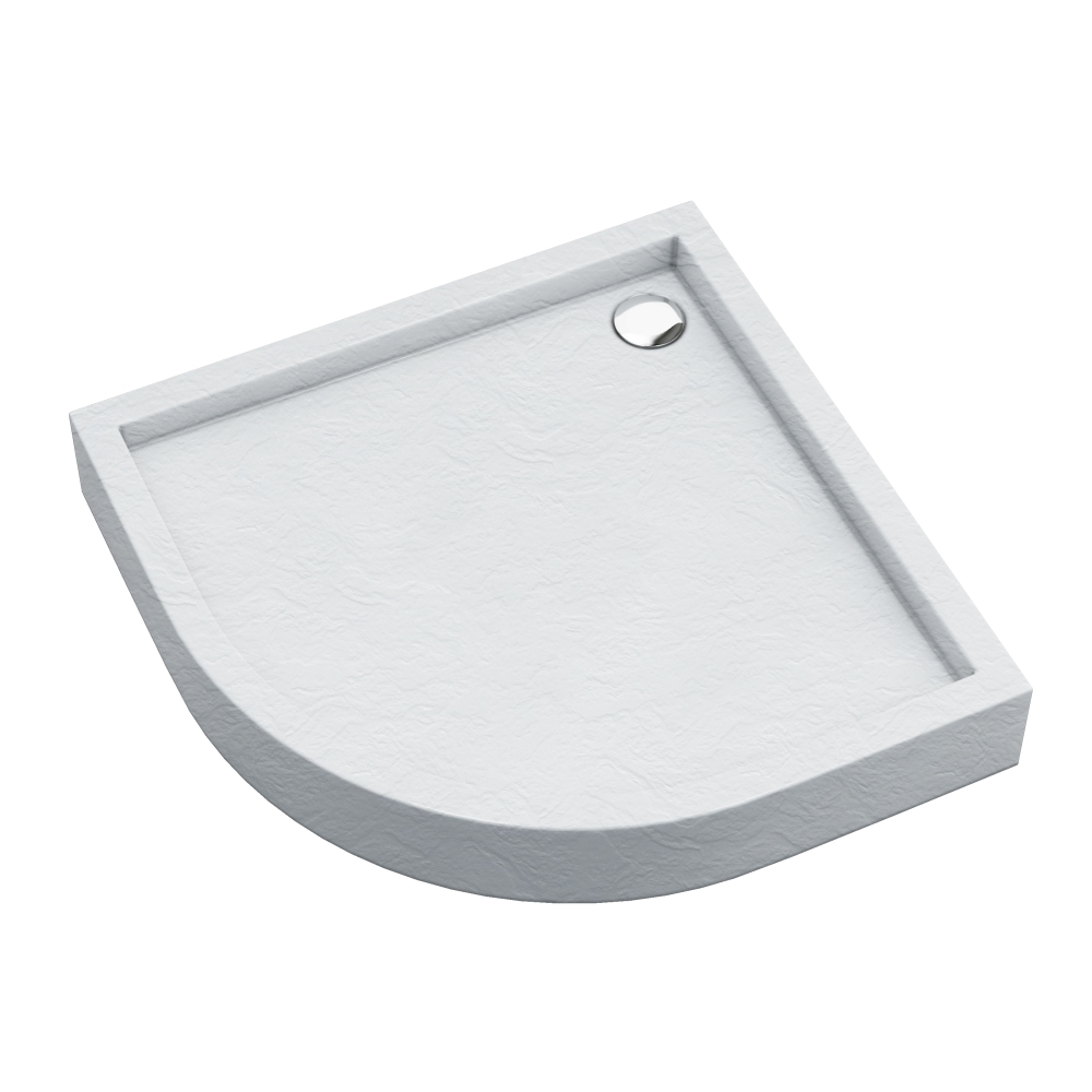 Schedpol Medium White Stone Halbrunde Duschwanne 80x80 cm weiß 3.4733/B/ST